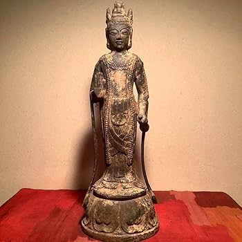 大正期「白鳳文化・夢違観音菩薩立像」法隆寺国宝写仏・平城京・天平文化・木彫・銘刻 Amazon.co.jp: 白鳳文化 古鉄 夢違観音菩薩立像 法隆寺 平城京